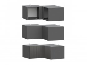 Антресоль (АН50+АН75+планка) Эккервуд (графит) в Довольном - dovolnoe.mebel-nsk.ru | фото
