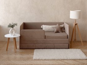 Диван-кровать Happy (капучино) в Довольном - dovolnoe.mebel-nsk.ru | фото