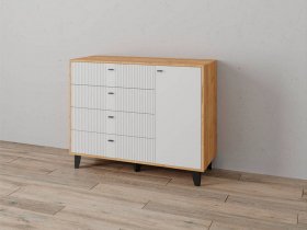 Комод «Катрин-13» (дуб крафт золотой/карбон фарфор) в Довольном - dovolnoe.mebel-nsk.ru | фото
