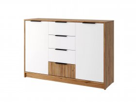 Комод КМ-002 Ивис (дуб крафт золотой/белый) в Довольном - dovolnoe.mebel-nsk.ru | фото