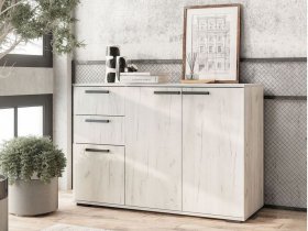 Комод Стандарт-3 NEW (дуб крафт белый) в Довольном - dovolnoe.mebel-nsk.ru | фото