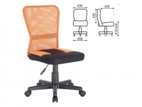 Кресло компактное BRABIX Smart MG-313, без подлокотников, комбинированное, черное/оранжевое в Довольном - dovolnoe.mebel-nsk.ru | фото
