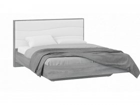 Кровать двуспальная 1,6 м «Миранда» Тип 1 (Дуб Гамильтон/Белый глянец) в Довольном - dovolnoe.mebel-nsk.ru | фото