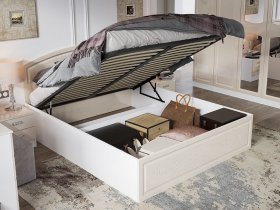 Кровать двуспальная 1,6 м Венеция КРМП-160 с подъемным механизмом в Довольном - dovolnoe.mebel-nsk.ru | фото