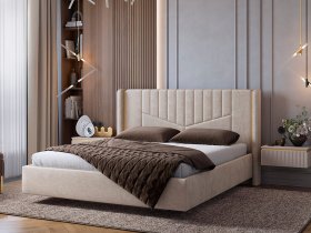 Кровать двуспальная 1,6м Диор (кашемир суфле (велюр)) в Довольном - dovolnoe.mebel-nsk.ru | фото