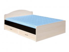 Кровать  двуспальная с ящиками 1,6м-1 (круглая спинка) в Довольном - dovolnoe.mebel-nsk.ru | фото