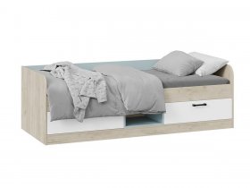 Кровать комбинированная «Оливер» Тип 1 401.003.000 (дуб крафт серый/белый/серо-голубой) в Довольном - dovolnoe.mebel-nsk.ru | фото
