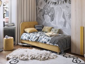 Кровать односпальная Лео 0,9 м в Довольном - dovolnoe.mebel-nsk.ru | фото