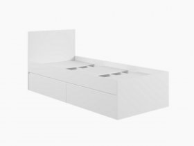 Кровать односпальная с ящиками 0,9м Мадера-М900 (белый) в Довольном - dovolnoe.mebel-nsk.ru | фото
