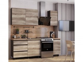 Кухонный гарнитур Энигма 1,6м (венге/дуб каньон) в Довольном - dovolnoe.mebel-nsk.ru | фото