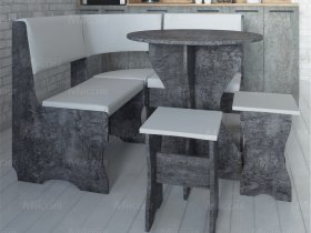 Кухонный уголок Лотос  (цемент темный к/з White) в Довольном - dovolnoe.mebel-nsk.ru | фото