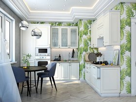 Модульная кухня Ницца (дуб кремовый) в Довольном - dovolnoe.mebel-nsk.ru | фото
