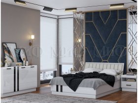 Модульная спальня Магнолия  (белый глянец) в Довольном - dovolnoe.mebel-nsk.ru | фото