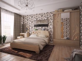 Модульная спальня Виктория-1 (дуб сонома) в Довольном - dovolnoe.mebel-nsk.ru | фото