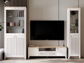 Модульная стенка Валенсия в Довольном - dovolnoe.mebel-nsk.ru | фото