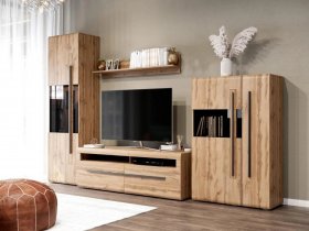 Модульная стенка Ницца (дуб вотан) в Довольном - dovolnoe.mebel-nsk.ru | фото