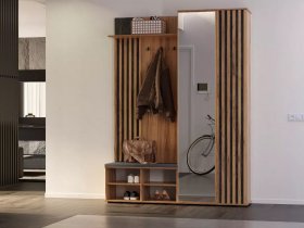 Прихожая Марракеш (дуб вотан/цемент темный) в Довольном - dovolnoe.mebel-nsk.ru | фото