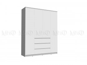 Шкаф 1600 с ящиками Челси (белый) в Довольном - dovolnoe.mebel-nsk.ru | фото