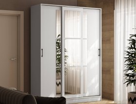 Шкаф-купе 1,6м «Стиль-2» (белый) в Довольном - dovolnoe.mebel-nsk.ru | фото