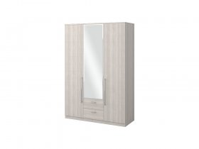 Шкаф трехдверный с зеркалом Роксана (ясень шимо светлый) в Довольном - dovolnoe.mebel-nsk.ru | фото