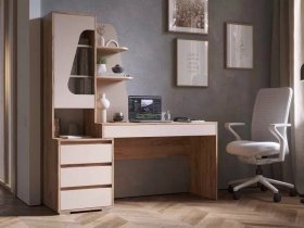 Стол компьютерный Пифагор (дуб вотан/кашемир) в Довольном - dovolnoe.mebel-nsk.ru | фото