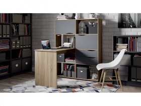 Стол письменный тип 7 (дуб сонома/графит серый) в Довольном - dovolnoe.mebel-nsk.ru | фото