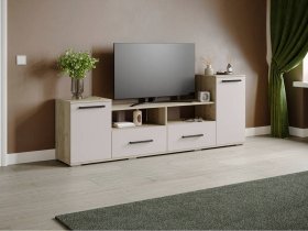 Тумба под ТВ Парус-2 (дуб крафт серый/кашемир) в Довольном - dovolnoe.mebel-nsk.ru | фото